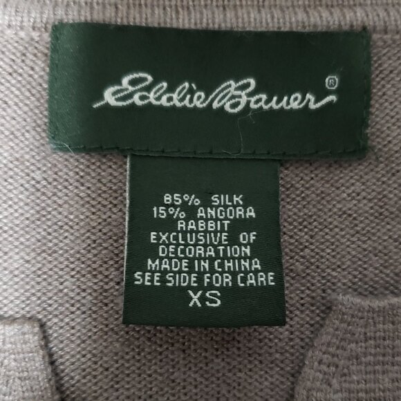 VTG Eddie Bauer 85% Silk Blend Henley Sweater - Picture 5 of 7